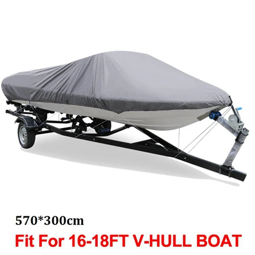 Housse bateau de pêche coque en V, Oxford 210D anti-UV, 540 à 600 cm de long