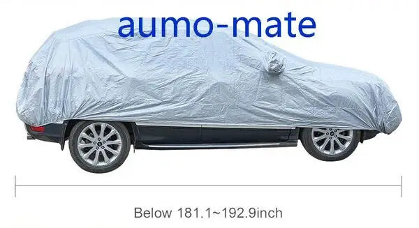 Housse voiture universelle argentée imperméable et anti-UV, 7 tailles de 4,15 à 5,40 m