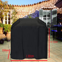Housse de barbecue universelle imperméable en tissu Oxford noir, 4 tailles de 80 à 190 cm