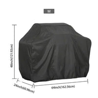 Housse barbecue ronde et rectangulaire Oxford 210D noire, 12 tailles de 71 à 190 cm