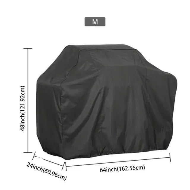 Housse barbecue ronde et rectangulaire Oxford 210D noire, 12 tailles de 71 à 190 cm