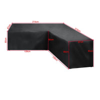 Housse de canapé d'angle de jardin imperméable en polyester, doublure anti-UV, 9 tailles