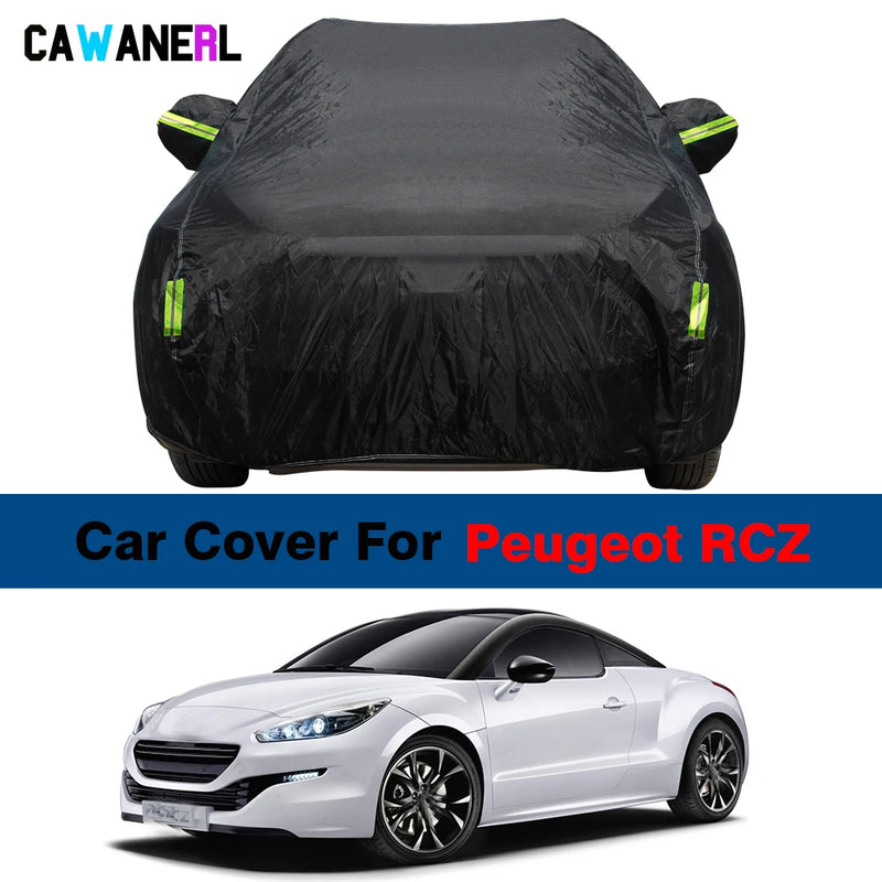 Housse voiture pour Peugeot RCZ, polyester 190T imperméable et anti-UV, avec fermeture éclair et sac de rangement