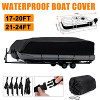 Housse bateau ponton imperméable Oxford 210D noire, 625 x 360 cm ou 750 x 360 cm