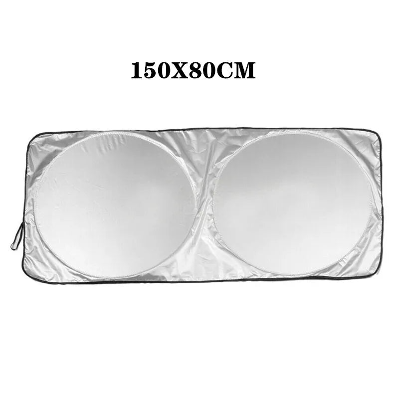 Pare-soleil pare-brise voiture pliable argenté, 5 tailles de 142 x 67 à 190 x 90 cm