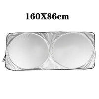 Pare-soleil pare-brise voiture pliable argenté, 5 tailles de 142 x 67 à 190 x 90 cm