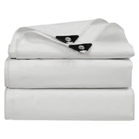 Bâche blanche imperméable en polyéthylène 0,32 mm avec œillets, 9 tailles