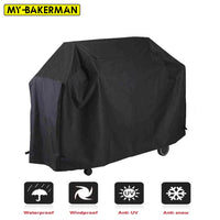 Housse barbecue noire en Oxford imperméable, intérieur argenté, 6 tailles de 80x66x100 à 200x230 cm