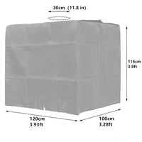 Couverture cuve IBC 1000 L, avec ou sans fermeture éclair, 120 x 100 x 116 cm