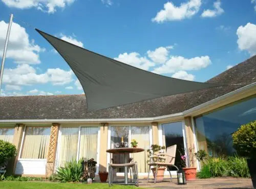 Voile d'ombrage triangulaire et rectangulaire imperméable en Oxford 300D, beige ou gris