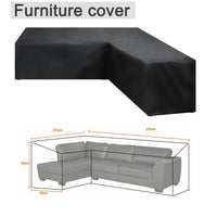 Housse de canapé d'angle de jardin imperméable en polyester, doublure anti-UV, 9 tailles