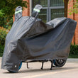 Housse de scooter et moto imperméable anti-UV avec bandes réfléchissantes, noire ou argent, tailles S à L