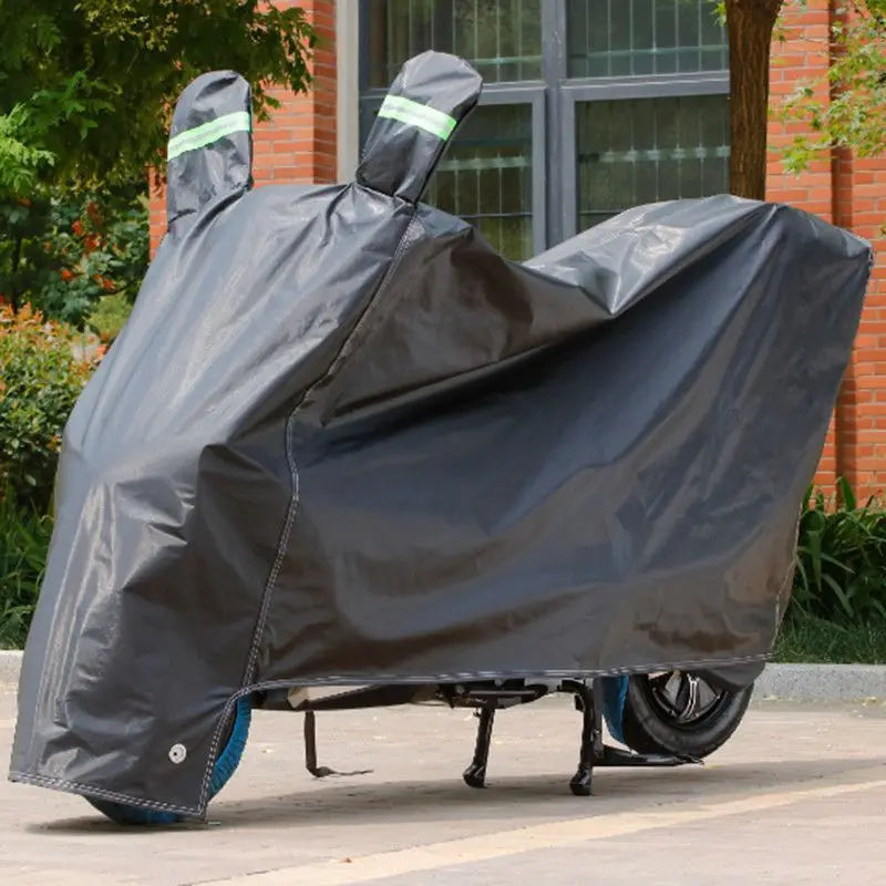 Housse de scooter et moto imperméable anti-UV avec bandes réfléchissantes, noire ou argent, tailles S à L