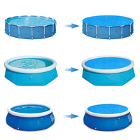 Bâche solaire à bulles ronde pour piscine hors sol, diamètre 180 à 450 cm