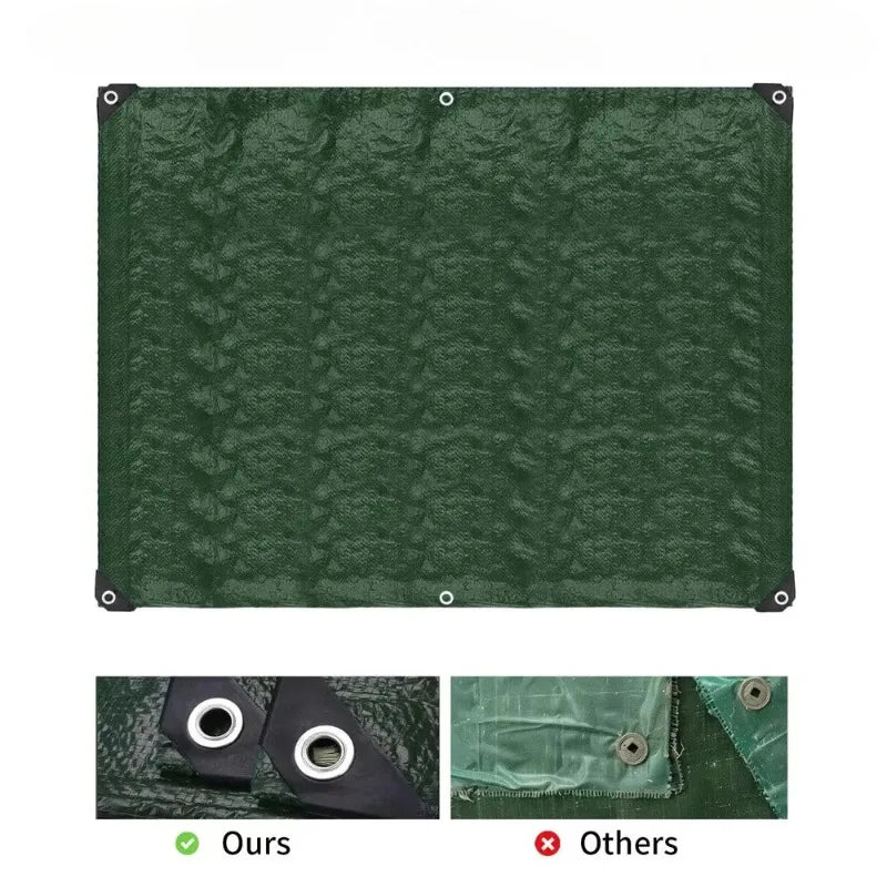 Bâche étanche avec œillets en polyéthylène dense vert et gris, 2 x 3 m