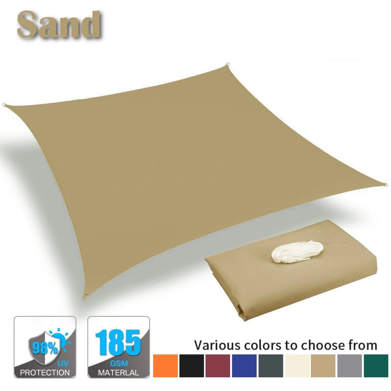 Voile d'ombrage rectangulaire ou carrée anti-UV en Oxford, de 2 x 2 à 6 x 4 m