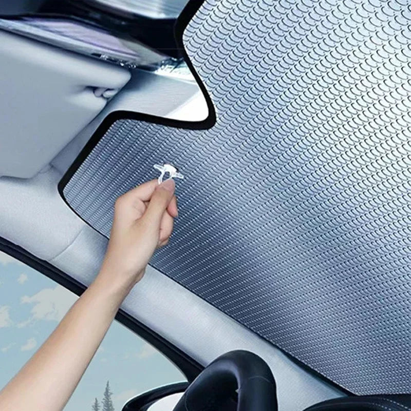 Pare-soleil pare-brise voiture pliable en aluminium, de 130 x 60 à 150 x 80 cm