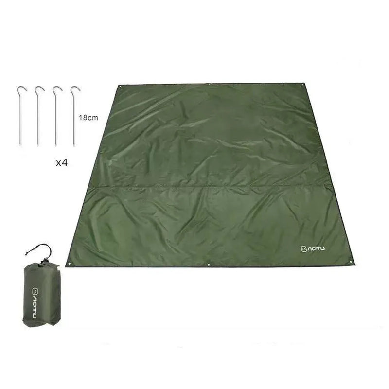Bâche de sol camping imperméable à œillets, trois dimensions de 1,5 à 2,4 x 2,2 m