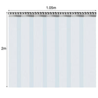 Rideau à lanières PVC transparent, kit de 7 bandes avec rails, 1,05 x 2 m