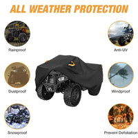 Housse quad extérieure universelle 210D noire, imperméable et anti-UV, 4 tailles