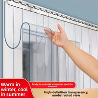 Bande de rideau de porte PVC transparent coupe-vent, 18 cm de large, 1,90 à 2,50 m