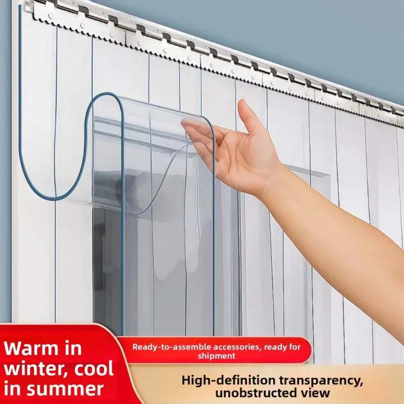 Bande de rideau de porte PVC transparent coupe-vent, 18 cm de large, 1,90 à 2,50 m