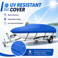 Housse bateau remorquable imperméable polyester 190T, 3 coloris, pour bateau de 3,35 à 6,71 m