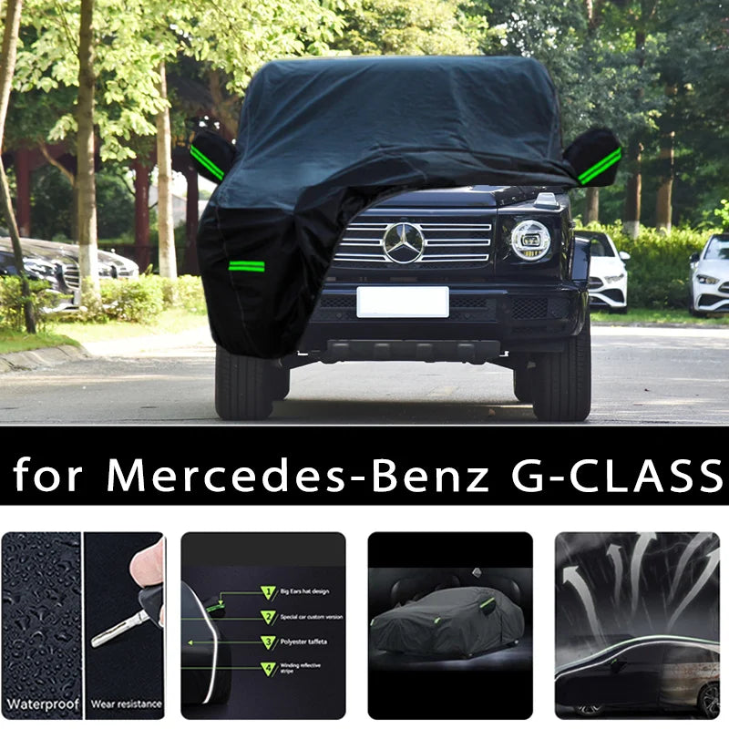 Housse de voiture pour Mercedes-Benz Classe G, imperméable, taffetas polyester, noire