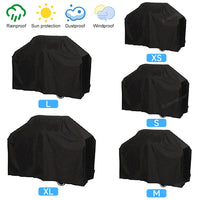 Housse de barbecue noire imperméable en polyester Oxford 190T, 8 tailles rondes et rectangulaires