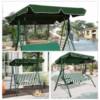 Toit de remplacement pour balancelle de jardin, polyester vert imperméable et anti-UV, 3 tailles