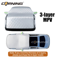 Protection pare-brise, capot et rétroviseurs en PEVA aluminium, 3 ou 5 couches, voiture, SUV et monospace