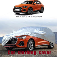 Housse voiture pour Audi Q5, Q4, Q7 et Q8 en Oxford argenté, anti-UV, 12 modèles au choix