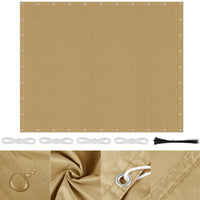 Voile d'ombrage pergola imperméable anti-UV à œillets, 4 coloris, 4 à 20 m²