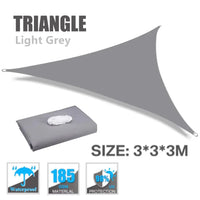 Voile d'ombrage triangulaire ou rectangulaire en polyester enduit PU, 3 coloris, de 2x2x2 à 4x6 m