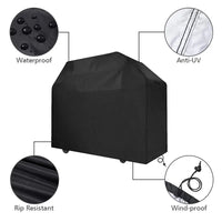 Housse de barbecue imperméable à revêtement PVC, anti-UV, 8 tailles, noir