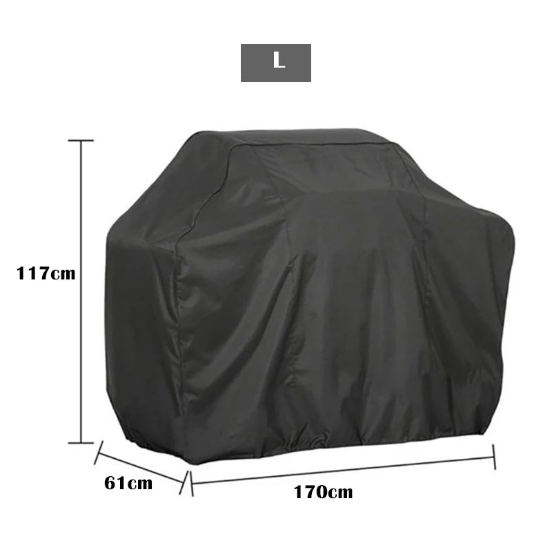 Housse barbecue grande taille noire imperméable anti-UV, 8 dimensions