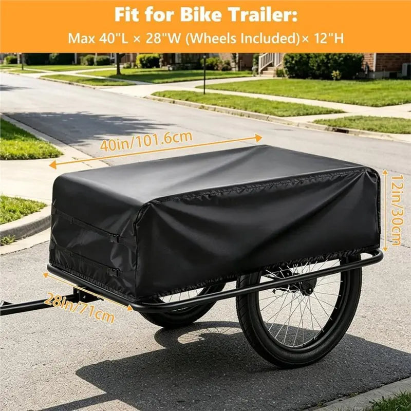 Housse réversible pour remorque de vélo ou chariot pliant, Oxford 420D imperméable, avec pochette