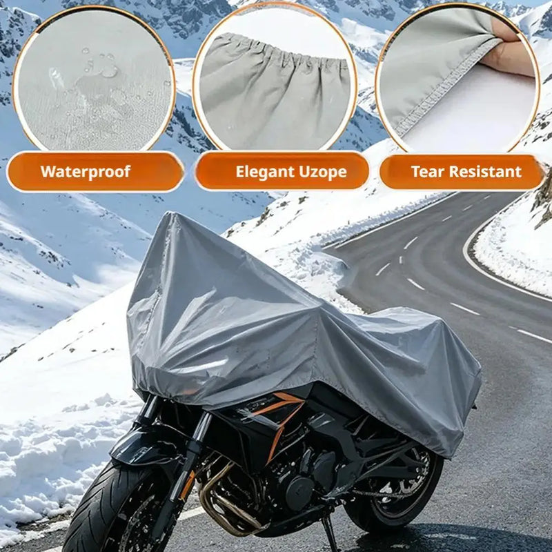 Housse moto imperméable en PEVA gris argenté, 120 x 210 cm, pour moto, scooter et vélo