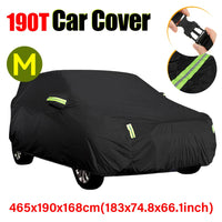 Housse voiture extérieur SUV noire 190T imperméable, bandes réfléchissantes, 4 tailles