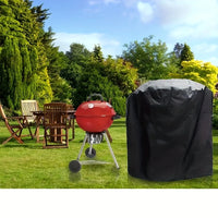 Housse de barbecue ronde universelle 58 x 77 cm, résistante au vent, noir ou argent