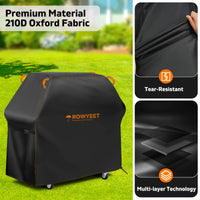 Housse barbecue universelle imperméable en Oxford avec ourlet réglable, 5 tailles de 122 à 190 cm