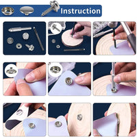 Kit boutons-pression inox pour toile de bateau, bâche et tente, 30 à 270 pièces avec outils