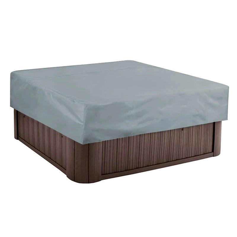 Housse de spa carré imperméable grise, tissu 190T enduit d'argent, 220 x 220 x 30 cm