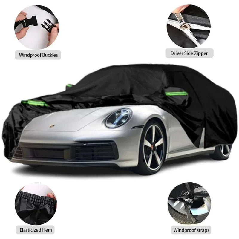 Housse voiture pour Porsche 911 Carrera et Turbo 2004-2023, imperméable, anti-neige, anti-UV, avec porte zippée