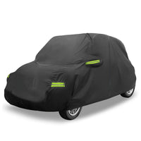 Housse voiture complète pour Fiat 500 2007-2022, Oxford 300D noir avec fermeture éclair