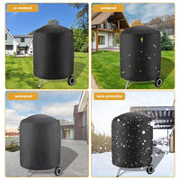 Housse barbecue ronde imperméable en Oxford 210D à cordon de serrage, Ø 71 cm, hauteur 73 cm