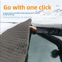 Protection pare-brise voiture hiver anti-givre et anti-neige avec caches de rétroviseurs, sans aimants