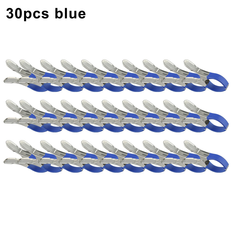 Pinces bâche piscine en acier inoxydable, manchons bleus ou noirs, lot de 6 ou 30 pièces