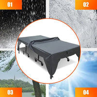 Housse table de ping-pong ouverte, polyester imperméable, 3 coloris, 280 x 153 x 73 cm