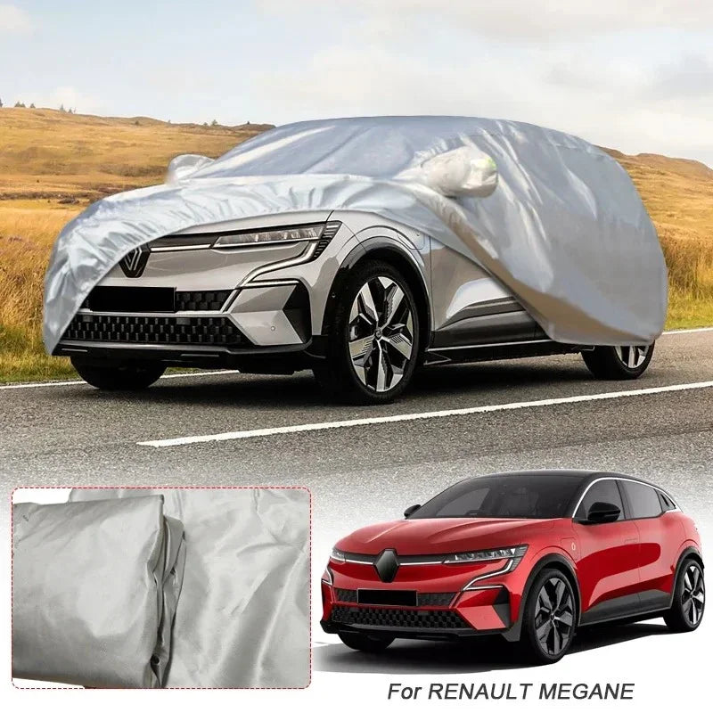 Housse voiture pour Renault Kardian, taffetas de polyester argenté anti-UV avec sac de rangement
